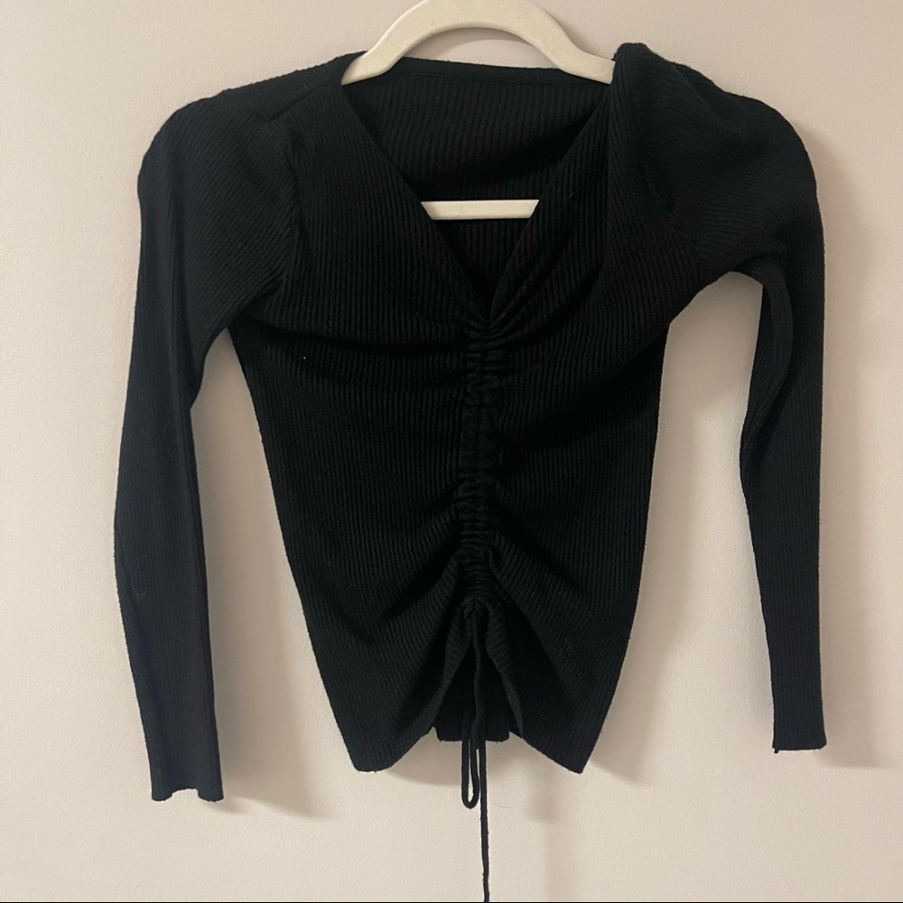 Yes Style ruched front sweater